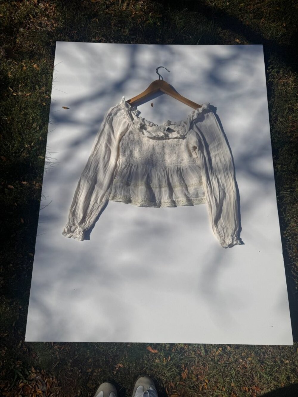 American Eagle Modern Smocked Peplum Blouse